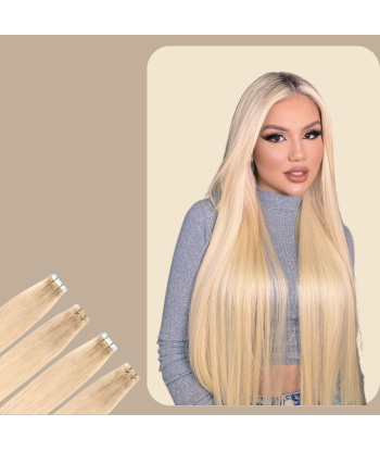 Glatte, haftende Extensions Platinblond de France