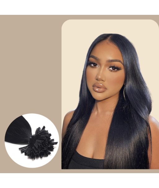 100 Glatte Keratin-Extensions Schwarz vous aussi creer 