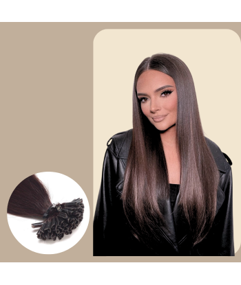 100 Glatte Keratin-Extensions Braun Voir les baskets