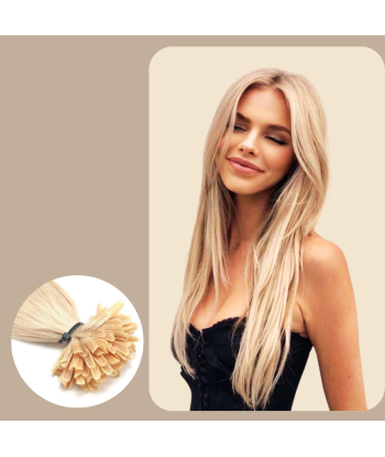 100 Glatte Keratin-Extensions Platinblond est présent 