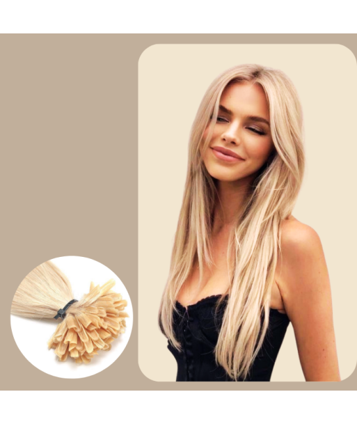 100 Glatte Keratin-Extensions Platinblond est présent 