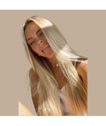 100 Glatte Keratin-Extensions Platinblond est présent 