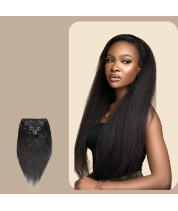 Clip-Extensions Yaki Straight Schwarz rembourrage situé sous