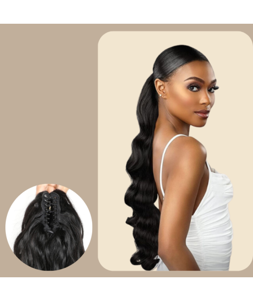 Pferdeschwanz Ponytail Dunkelbraun mit Pinzette Natural Remy Hair Body Wave la chaussure