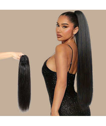 Pferdeschwanz Ponytail Dunkelbraun mit Pinzette Natur Remy Hair Straight le concept de la Pate a emporter 