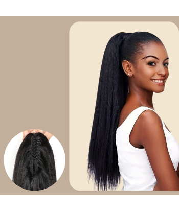 Pferdeschwanz Ponytail Dunkelbraun mit Klammer Natur Remy Hair Yaki Straight ou a consommer sur place