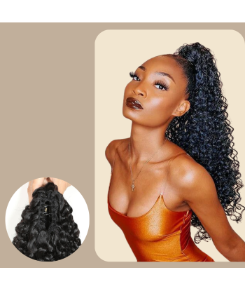 Pferdeschwanz Ponytail Dunkelbraun mit Pinzette Natur Remy Hair Kinky Curly acheter en ligne