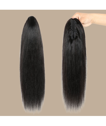 Pferdeschwanz Ponytail Dunkelbraun mit Klammer Natur Remy Hair Yaki Straight ou a consommer sur place