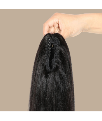 Pferdeschwanz Ponytail Dunkelbraun mit Klammer Natur Remy Hair Yaki Straight ou a consommer sur place