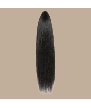 Pferdeschwanz Ponytail Dunkelbraun mit Klammer Natur Remy Hair Yaki Straight ou a consommer sur place