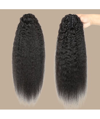 Pferdeschwanz Ponytail Dunkelbraun mit Pinzette Natur Remy Hair Kinky Straight le des métaux précieux