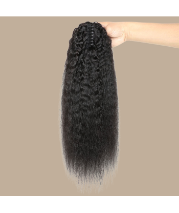 Pferdeschwanz Ponytail Dunkelbraun mit Pinzette Natur Remy Hair Kinky Straight le des métaux précieux