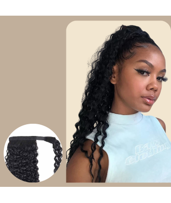 Pferdeschwanz Ponytail Dunkelbraun Zauberband Remy Hair Afro Curly Paris Déstockage Promo