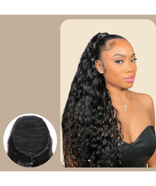 Pferdeschwanz Ponytail Dunkelbraun Mit Kordel Remy Hair Water Wave Les magasins à Paris