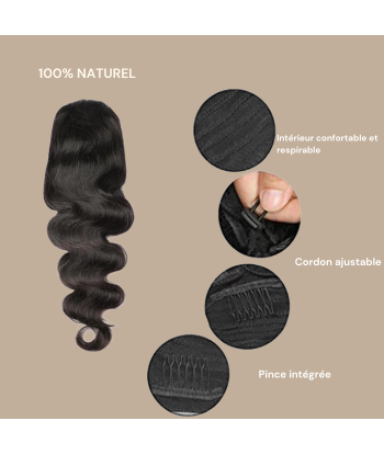 Pferdeschwanz Ponytail Dunkelbraun Mit Kordel Remy Hair Body Wave acheter