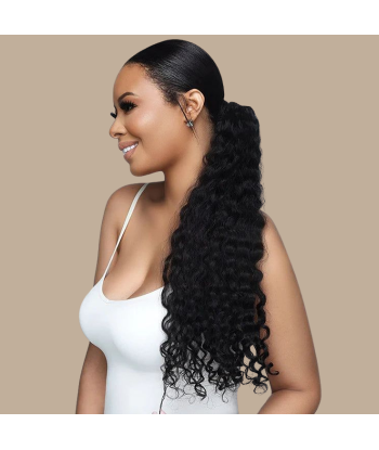 Pferdeschwanz Ponytail Dunkelbraun Mit Kordel Remy Hair Water Wave Les magasins à Paris