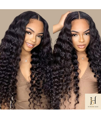 Haarglättung Jungfräuliches Haar Human Hair Deep Wave 7A Dunkelbraun 1B 100 Gr rembourrage situé sous