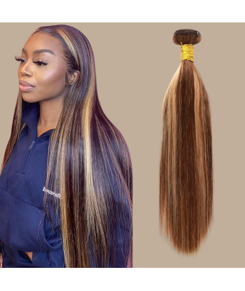 Haarglätter Jungfernhaar Human Hair Straight 7A Kastanienbraun Getrocknet Blond P4/27 100 Gr solde