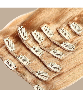 Extensions Clips Raides Blond Méché Platine 2024