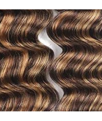 Haarglättung Jungfernhaar Human Hair Deep Wave 7A Kastanie Méché Blond P4/27 100 Gr soldes