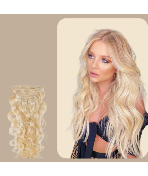 Extensions Clips Ondulées Blond Platine shop