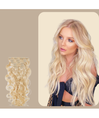 Extensions Clips Ondulées Blond Platine 50-70% off 