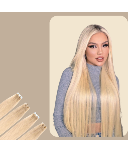 Extensions Adhésives Raides Blond Platine de la marque