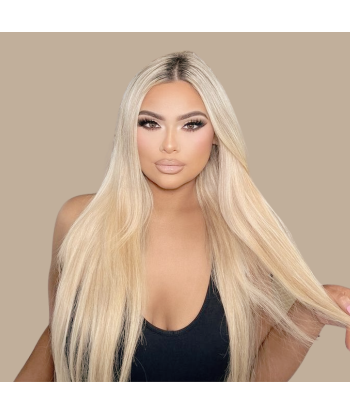 Extensions Adhésives Raides Blond Platine de la marque