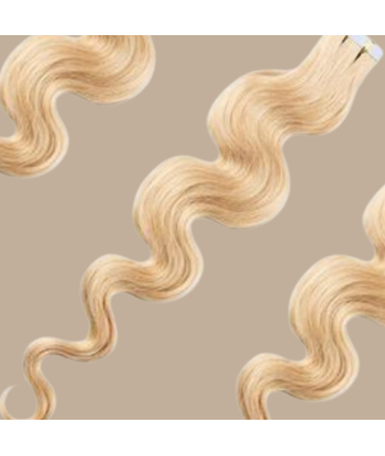 Extensions Adhésives Ondulées Blond Platine offre 