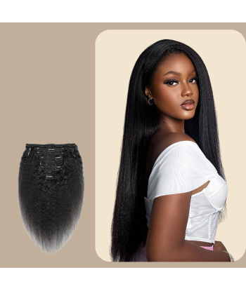 Kit Extensions à Clips Kinky Straight Noir 120 gr 50% de réduction en Octobre 2024