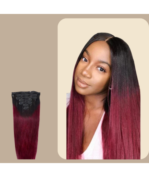 Kit Extensions à Clips Straight Ombre Brun Foncé 99J 120 gr de la marque