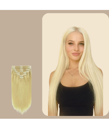 Kit Extensions à Clips Straight Blond Platine Dans la société mordern