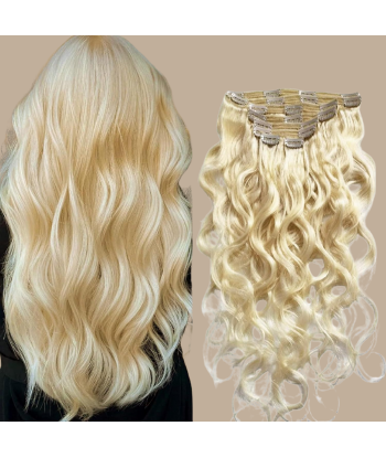 Kit Extensions à Clips Body Wave Blond Platine 120 gr l'évolution des habitudes 