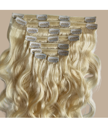 Kit Extensions à Clips Body Wave Blond Platine 120 gr l'évolution des habitudes 