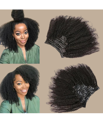 Kit Extensions à Clips Afro Curly Brun 120 gr en linge