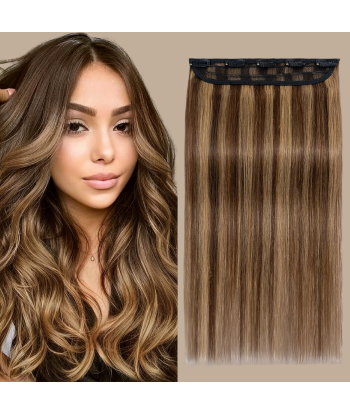 Extension à Clips Straight Chatain Méché Blond Mono Bande Maxi Volume plus qu'un jeu 