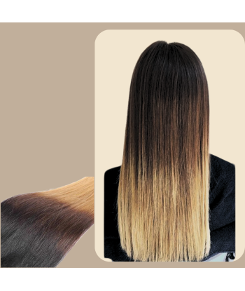 Extension à Clips Straight Ombre Brun Chocolat Blond Mono Bande Maxi Volume offre 