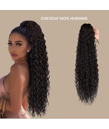 Queue de cheval Ponytail  Noir à Pince Naturel Remy Hair Water Wave Dans la société mordern