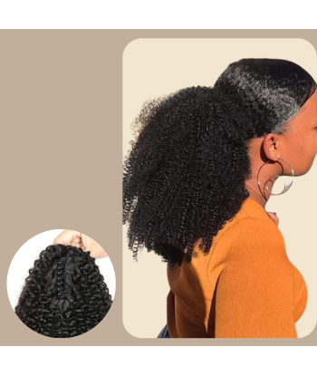 Queue de cheval Ponytail  Noir à Pince Naturel Remy Hair  Afro Curly pas cher