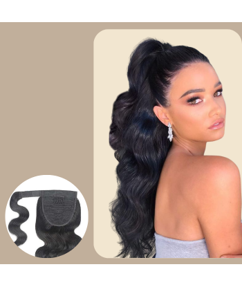 Queue de cheval Ponytail  Noir Ruban Magique Remy Hair Body Wave En savoir plus