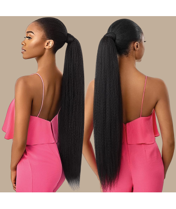 Queue de cheval Ponytail  Noir Ruban Magique Remy Hair Yaki Straight livraison gratuite