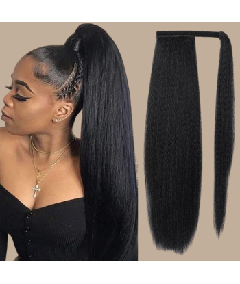 Queue de cheval Ponytail  Noir Ruban Magique Remy Hair Yaki Straight livraison gratuite