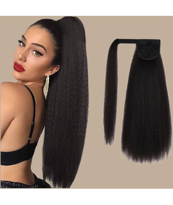 Queue de cheval Ponytail  Noir Ruban Magique Remy Hair Yaki Straight livraison gratuite