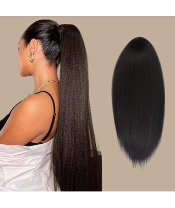 Queue de cheval Ponytail  Noir Ruban Magique Remy Hair Yaki Straight livraison gratuite