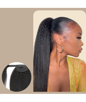 Queue de cheval Ponytail  Noir Ruban Magique Remy Hair Kinky Straight s'inspire de l'anatomie humaine