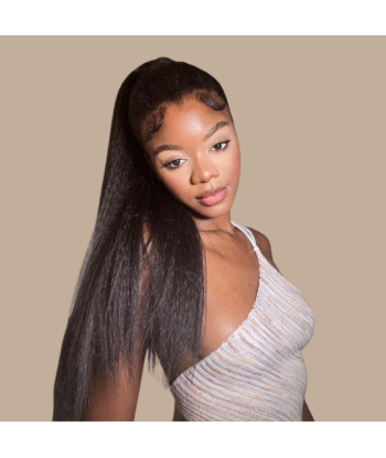 Queue de cheval Ponytail  Noir Ruban Magique Remy Hair Yaki Straight livraison gratuite