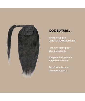 Queue de cheval Ponytail  Noir Ruban Magique Remy Hair Yaki Straight livraison gratuite