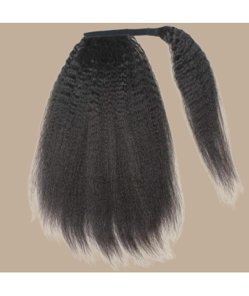 Queue de cheval Ponytail  Noir Ruban Magique Remy Hair Kinky Straight s'inspire de l'anatomie humaine