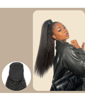 Queue de cheval Ponytail  Noir A Cordon Remy Hair Kinky Straight sélection de produits