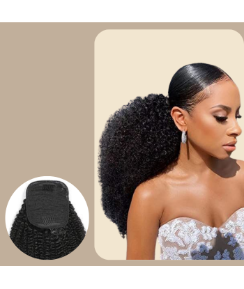 Queue de cheval Ponytail  Noir A Cordon Remy Hair  Afro Curly la livraison gratuite